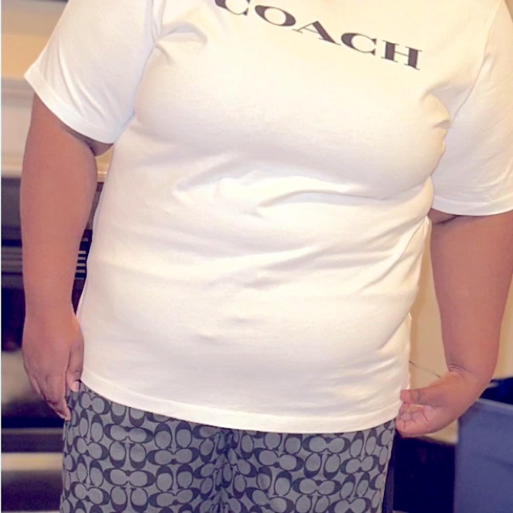 Coach White Tee with Logo
